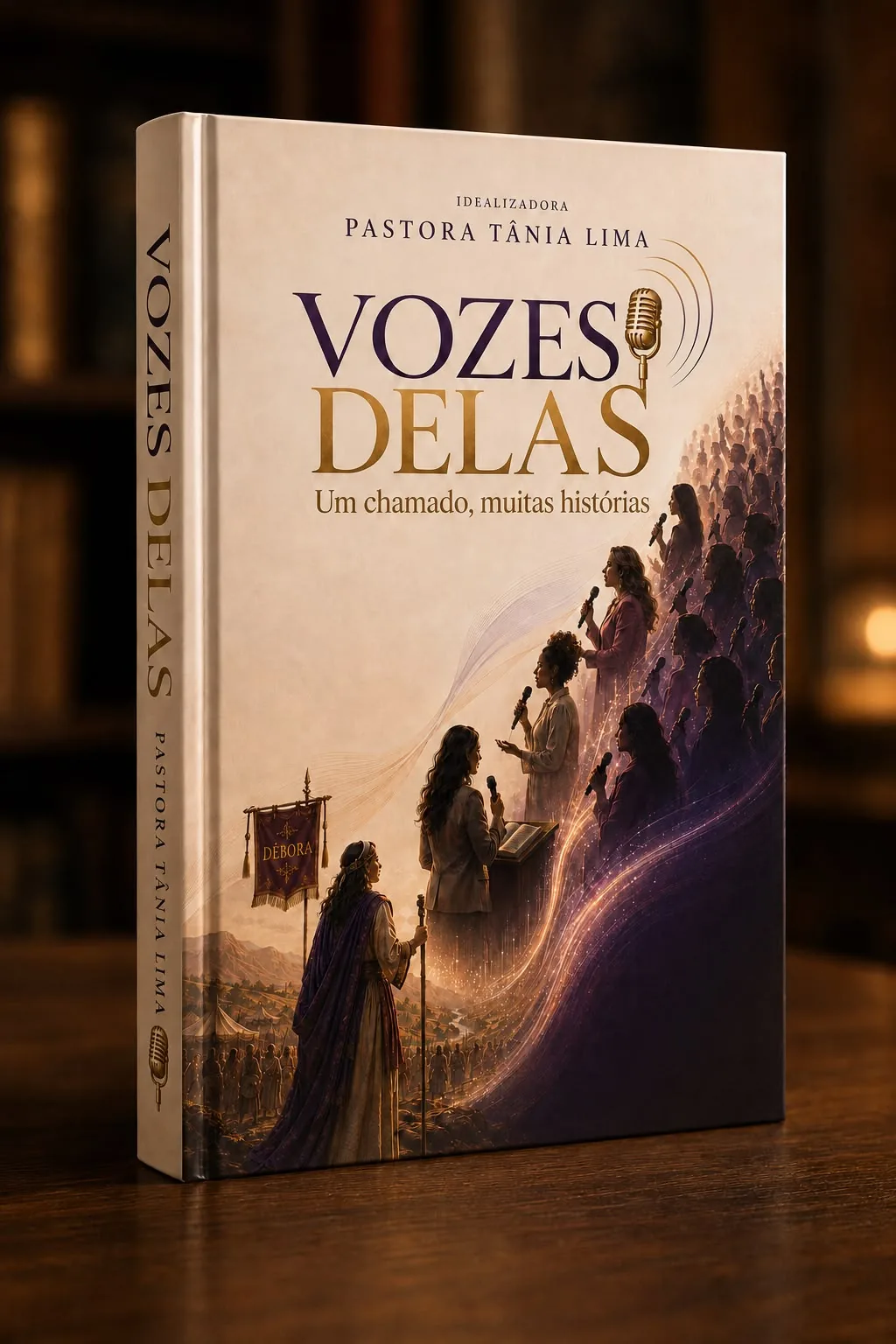 Capa do livro Vozes Delas — Pastoras, idealizado pela Pastora Tânia Lima
